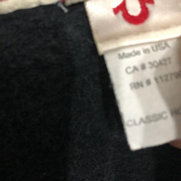 TRUE RELIGION BLACK CLASSIC HOODIE SIZE LARGE - Picture 7 of 10